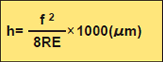 Theoretical finished surface roughness (h)