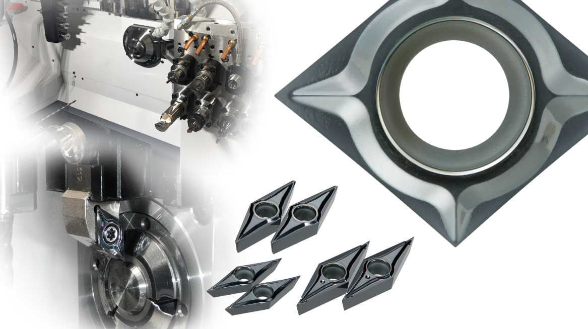 小物高精度部品旋削加工用PVDコーテッド超硬材種の特徴と加工事例