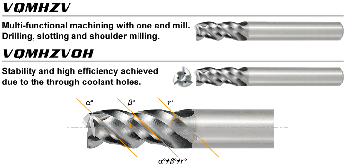 End mill, 3 flute for plunging and slotting