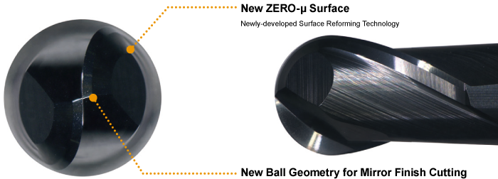 VFR2SBF 2 Flute Ball Nose End Mill for Mirror Finish Cutting